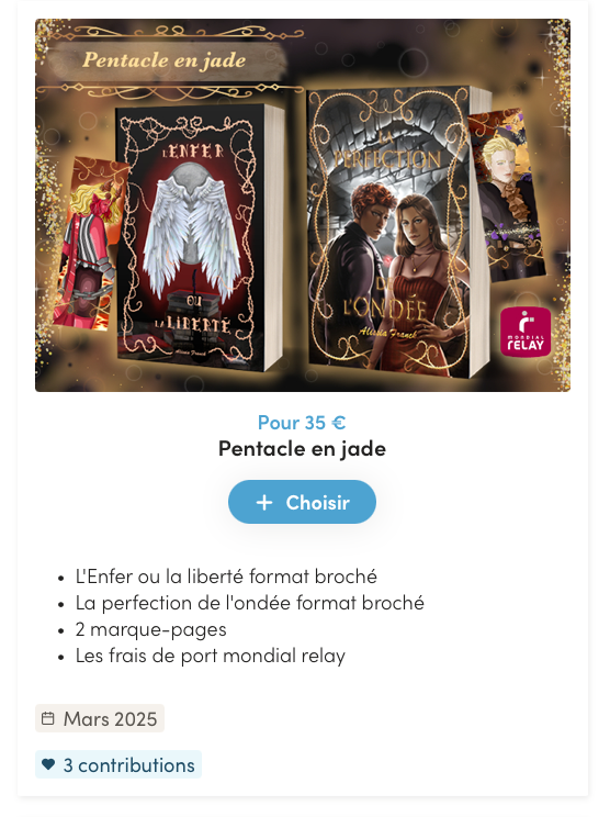 Campagne ulule contreparties la perfection de l'ondée roman Fantasy fantastique